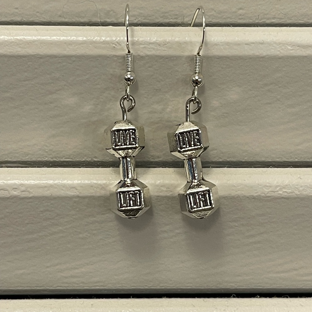 NWT dumbbell earrings.